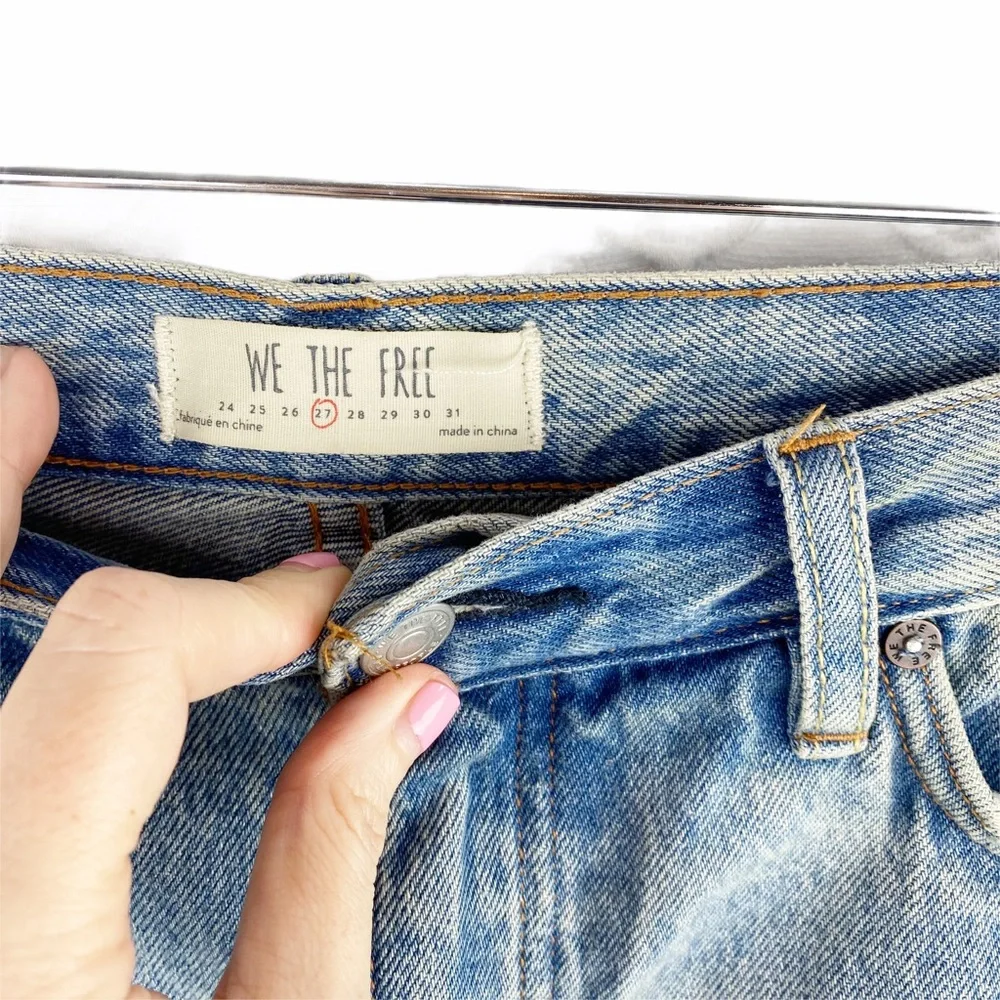 We the Free People Denim Relaxed Distressed Skirt 27/4 - Picture 7 of 8